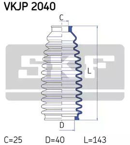 VKJP2040 SKF Комплект пыльника рулевого управления